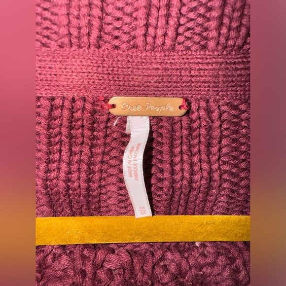 Free People Burgundy Sweetheart Mock Neck Sweater - Picture 4 of 6